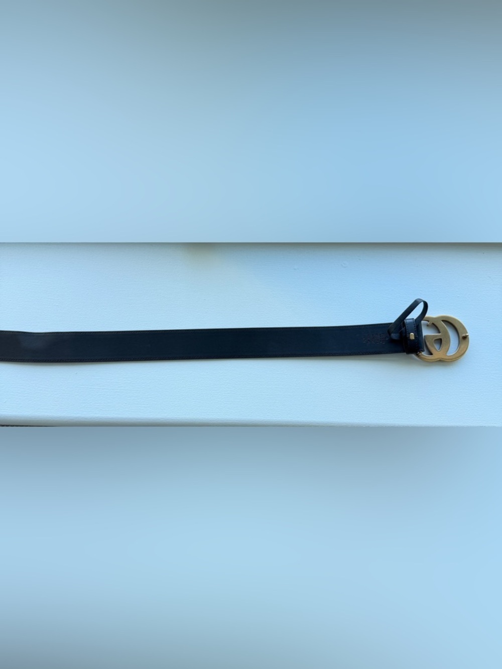 Gucci Black Leather Double G Marmont Belt - Picture 5 of 7